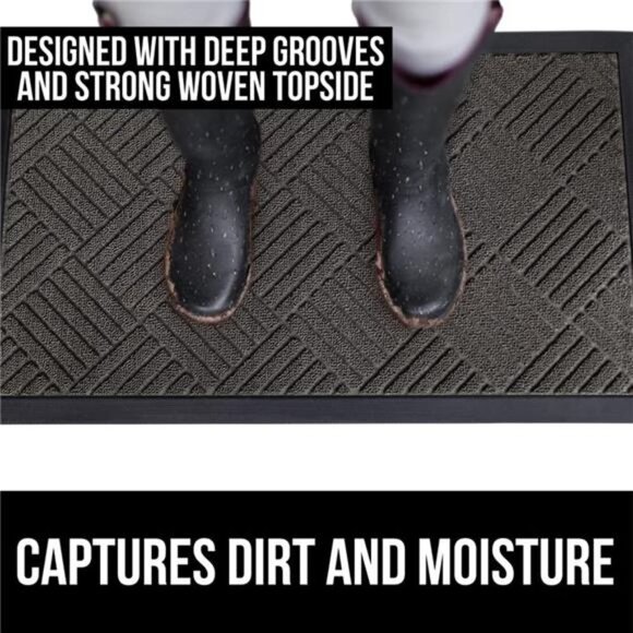 WeatherMax Doormat, Durable Natural Rubber, 17x29, Gray Diamond - Picture 4 of 6